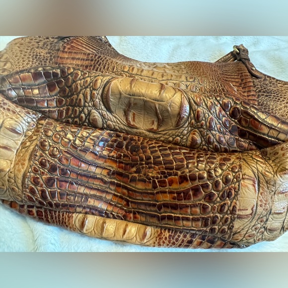 Vintage Brahmin Croc Embossed Shoulder Bag - Brown - Picture 7 of 8